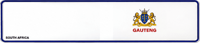 A Gauteng number plate template